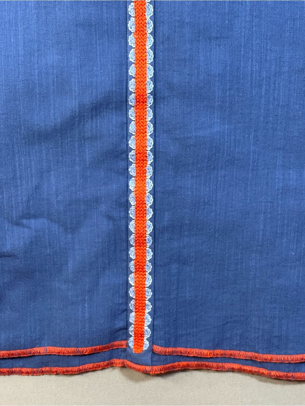 Tory Burch Savannah Crepon Embroidered Belted Midi Dress, Linen/Cotton - Women 6 - Picture 11 of 15